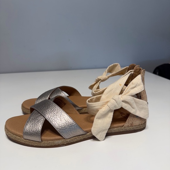UGG Silver and Cream Women's Sandals - Picture 3 of 9